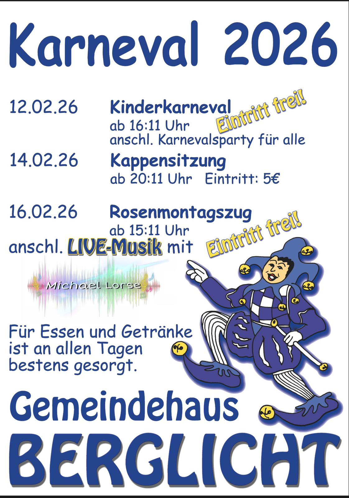 Fastnacht Plakat 2026